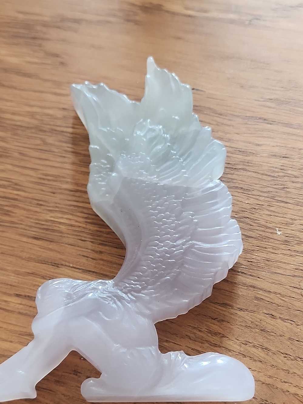 White Carved Glass Winged Figurine - Home Accents